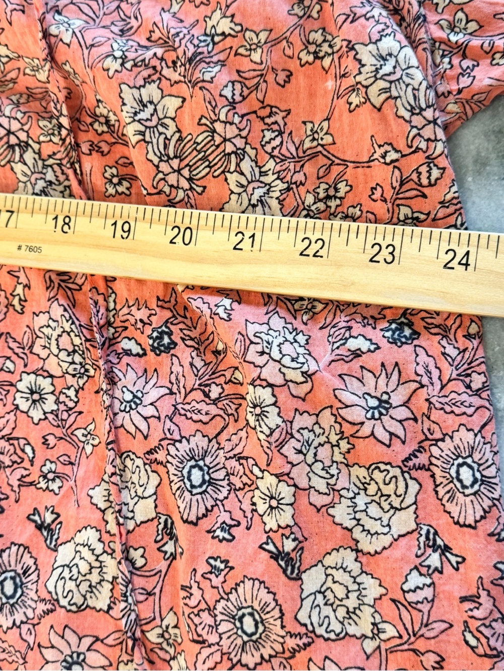 Anthropologie Ro’s Garden Coral Floral Boho Peasant Top Cotton Sz L - Picture 5 of 8